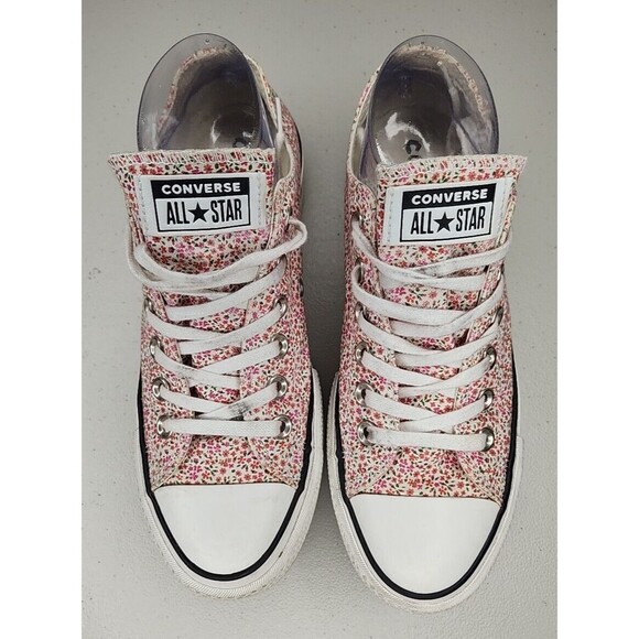 Chuck Taylor Platform All Star Lift Ox Egret/Multi/Black 568378C VINTAGE FLORAL - Picture 6 of 11